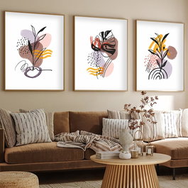 Wallity Huhu227 - Conjunto de 3 cuadros decorativos 50 x 70 cm
